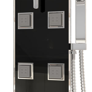 vidaXL Shower Panel Unit Glass 18x45.5x130 cm Black