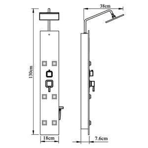 vidaXL Shower Panel Unit Glass 18x45.5x130 cm Black