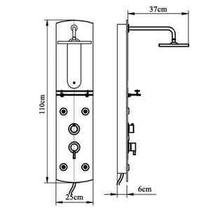 vidaXL Shower Panel Unit 25x43x110 cm Silver