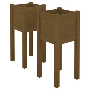 vidaXL Garden Planters 2 pcs Honey Brown 31x31x70 cm Solid Pinewood