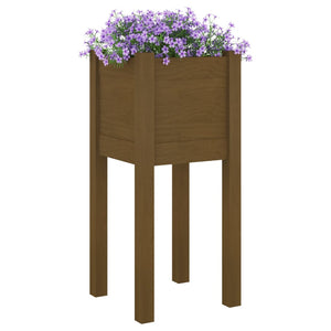 vidaXL Garden Planters 2 pcs Honey Brown 31x31x70 cm Solid Pinewood