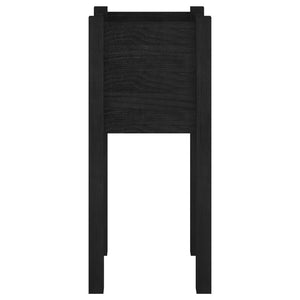 vidaXL Garden Planters 2 pcs Black 31x31x70 cm Solid Pinewood