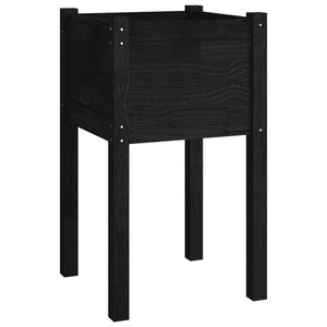 vidaXL Garden Planters 2 pcs Black 40x40x70 cm Solid Pinewood