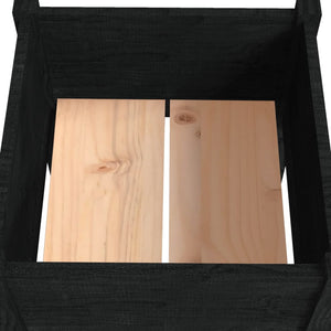 vidaXL Garden Planters 2 pcs Black 40x40x70 cm Solid Pinewood