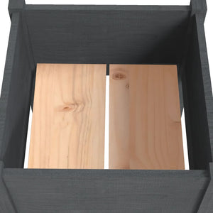 vidaXL Garden Planters 2 pcs Grey 50x50x70 cm Solid Pinewood