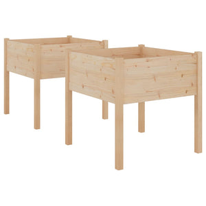 vidaXL Garden Planters 2 pcs 70x70x70 cm Solid Pinewood