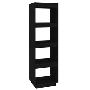 vidaXL Book Cabinet/Room Divider Black 40x35x135 cm Solid Pinewood