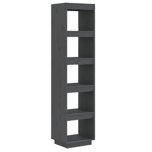 vidaXL Book Cabinet/Room Divider Grey 40x35x167 cm Solid Wood Pine