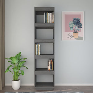 vidaXL Book Cabinet/Room Divider Grey 40x35x167 cm Solid Wood Pine