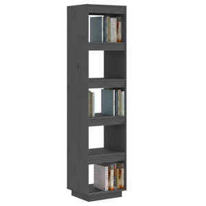 vidaXL Book Cabinet/Room Divider Grey 40x35x167 cm Solid Wood Pine