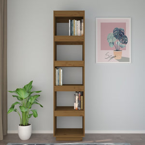 vidaXL Book Cabinet/Room Divider Honey Brown 40x35x167 cm Solid Wood Pine