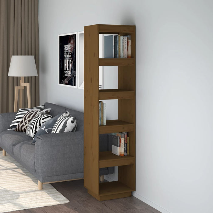 vidaXL Book Cabinet/Room Divider Honey Brown 40x35x167 cm Solid Wood Pine