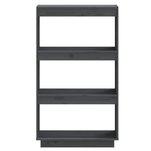 vidaXL Book Cabinet/Room Divider Grey 60x35x103 cm Solid Wood Pine