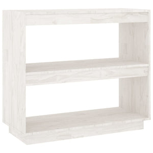 vidaXL Book Cabinet White 80x35x71 cm Solid Pinewood