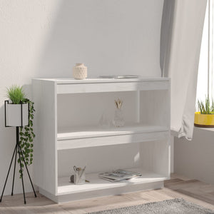 vidaXL Book Cabinet White 80x35x71 cm Solid Pinewood