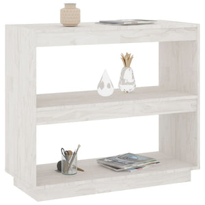 vidaXL Book Cabinet White 80x35x71 cm Solid Pinewood