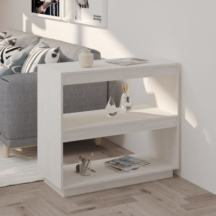 vidaXL Book Cabinet White 80x35x71 cm Solid Pinewood