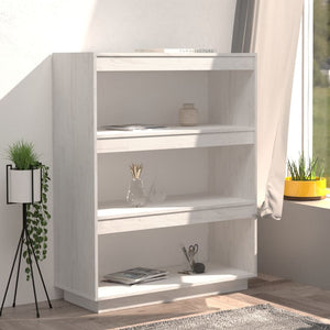 vidaXL Book Cabinet/Room Divider White 80x35x103 cm Solid Pinewood