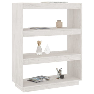 vidaXL Book Cabinet/Room Divider White 80x35x103 cm Solid Pinewood