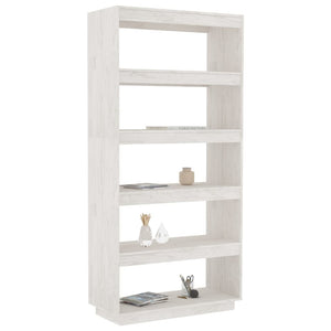 vidaXL Book Cabinet/Room Divider White 80x35x167 cm Solid Pinewood