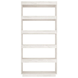 vidaXL Book Cabinet/Room Divider White 80x35x167 cm Solid Pinewood