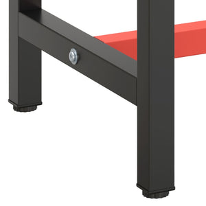 vidaXL Work Bench Frame Matte Black and Matte Red 70x50x79 cm Metal