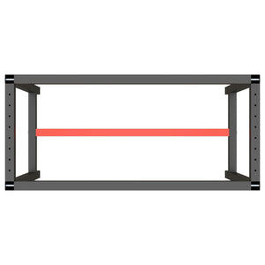 vidaXL Work Bench Frame Matte Black and Matte Red 110x50x79 cm Metal