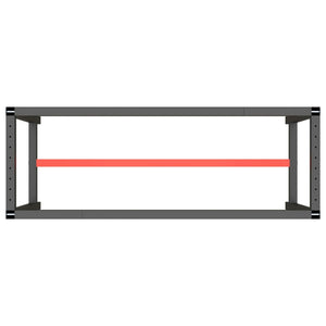 vidaXL Work Bench Frame Matte Black and Matte Red 140x50x79 cm Metal