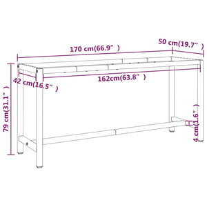 vidaXL Work Bench Frame Matte Black and Matte Red 170x50x79 cm Metal