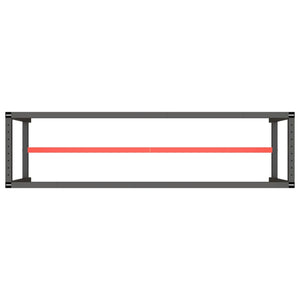 vidaXL Work Bench Frame Matte Black and Matte Red 190x50x79 cm Metal