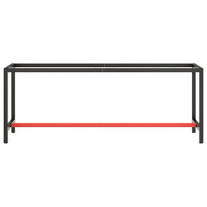 vidaXL Work Bench Frame Matte Black and Matte Red 210x50x79 cm Metal