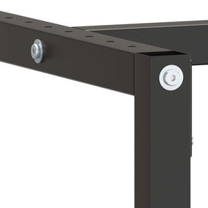 vidaXL Work Bench Frame Matte Black and Matte Red 220x57x79 cm Metal