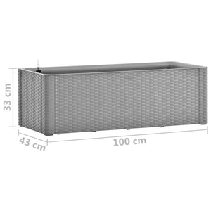 vidaXL Garden Raised Bed with Self Watering System Grey 100x43x33 cm