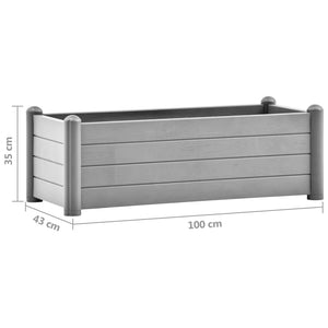 vidaXL Garden Raised Bed PP Stone Grey 100x43x35 cm