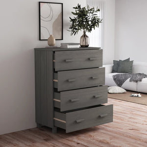 vidaXL Sideboard HAMAR Light Grey 79x40x103.5 cm Solid Wood Pine