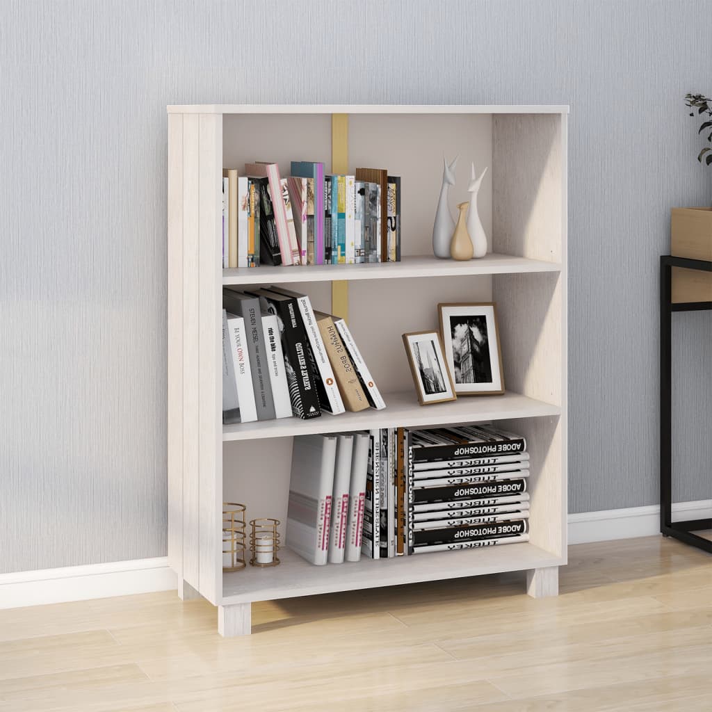 vidaXL Book Cabinet HAMAR White 85x35x112 cm Solid Wood Pine