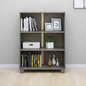 vidaXL Book Cabinet HAMAR Light Grey 85x35x112 cm Solid Wood Pine