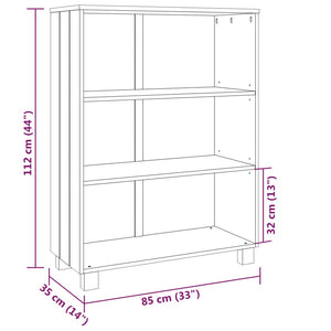 vidaXL Book Cabinet HAMAR Light Grey 85x35x112 cm Solid Wood Pine