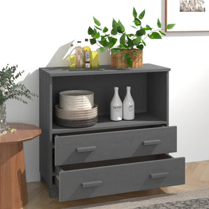 vidaXL Sideboard HAMAR Dark Grey 85x35x80 cm Solid Wood Pine