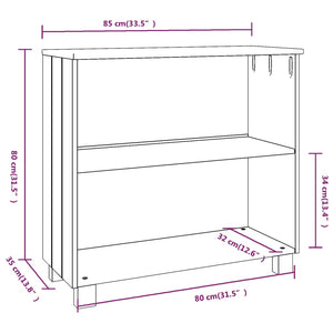 vidaXL Sideboard HAMAR White 85x35x80 cm Solid Wood Pine