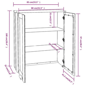 vidaXL Top for Highboard HAMAR Honey Brown 85x35x100cm Solid Wood Pine