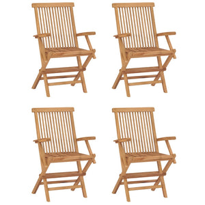 vidaXL 5 Piece Folding Outdoor Dining Set Solid Wood Teak