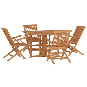 vidaXL 5 Piece Folding Outdoor Dining Set Solid Wood Teak