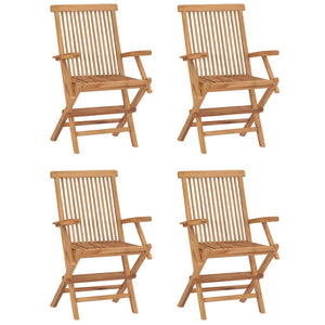 vidaXL 5 Piece Folding Outdoor Dining Set Solid Wood Teak