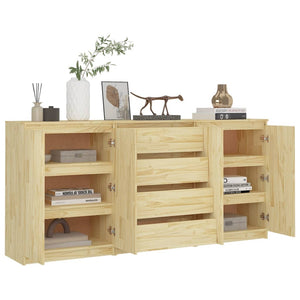 vidaXL Side Cabinets 3 pcs Solid Pinewood