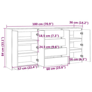 vidaXL Side Cabinets 3 pcs Solid Pinewood