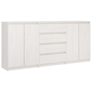 vidaXL Side Cabinets 3 pcs White Solid Pinewood