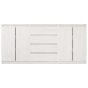 vidaXL Side Cabinets 3 pcs White Solid Pinewood