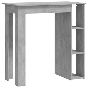 vidaXL Bar Table with Shelf Concrete Grey 102x50x103.5 cm Engineered Wood