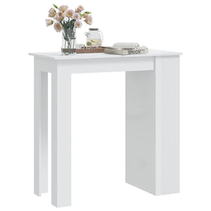 vidaXL Bar Table with Storage Rack High Gloss White 102x50x103.5 cm